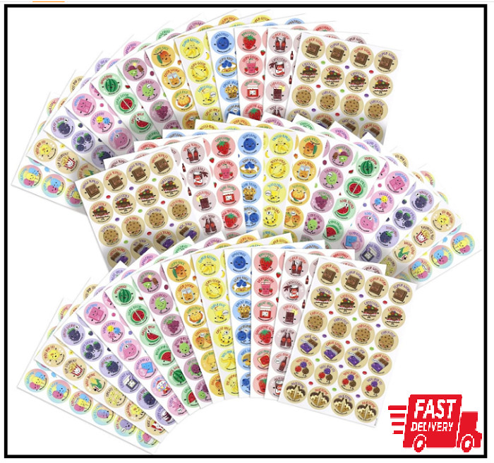 Scratch and Sniff Stickers 864 Pieces Fruits and Foods Smelly Stickers…