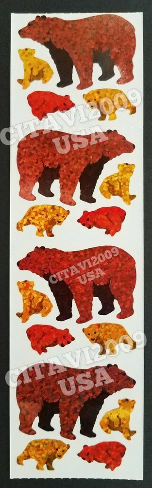 HAMBLY STUDIOS STICKERS PRISMATIC MAMA BEAR AND CUBS COLLECTIBLE RETIRED RARE