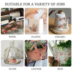 3pcs/Set Corner Flower Rub on Transfers for Furniture and Crafts 6×12 inch Ro…