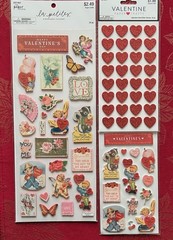 #650 – VALENTINE LOVE HEARTS VINTAGE 3D STICKERS