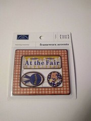 Crafts KF Frameworx Accents At the Fair Frame Blue Ribbon Winner Rooster Pig ++