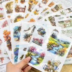 100 Sheets Vintage Flower Scrapbooking Stickers Set – Aesthetic Craft & Journali