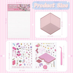 DIY 3D Sticker Scenes 6 Sets for Adults Kids, Make Your Own Mini Home/Store Scen
