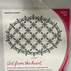 Heartfelt Creations Decorative Oval Floral Craft Die Gray HCD1-762