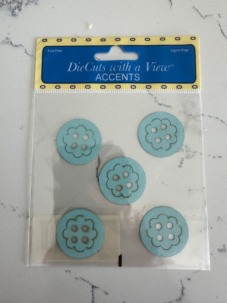 Ellison DieCuts With a View Laser Accent Button Boy – Blue Scrapbooking Craft