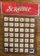 RARE Hasbro Jolees Mini Scrabble Letters Crossword Game Pieces Scrapbook Sticker