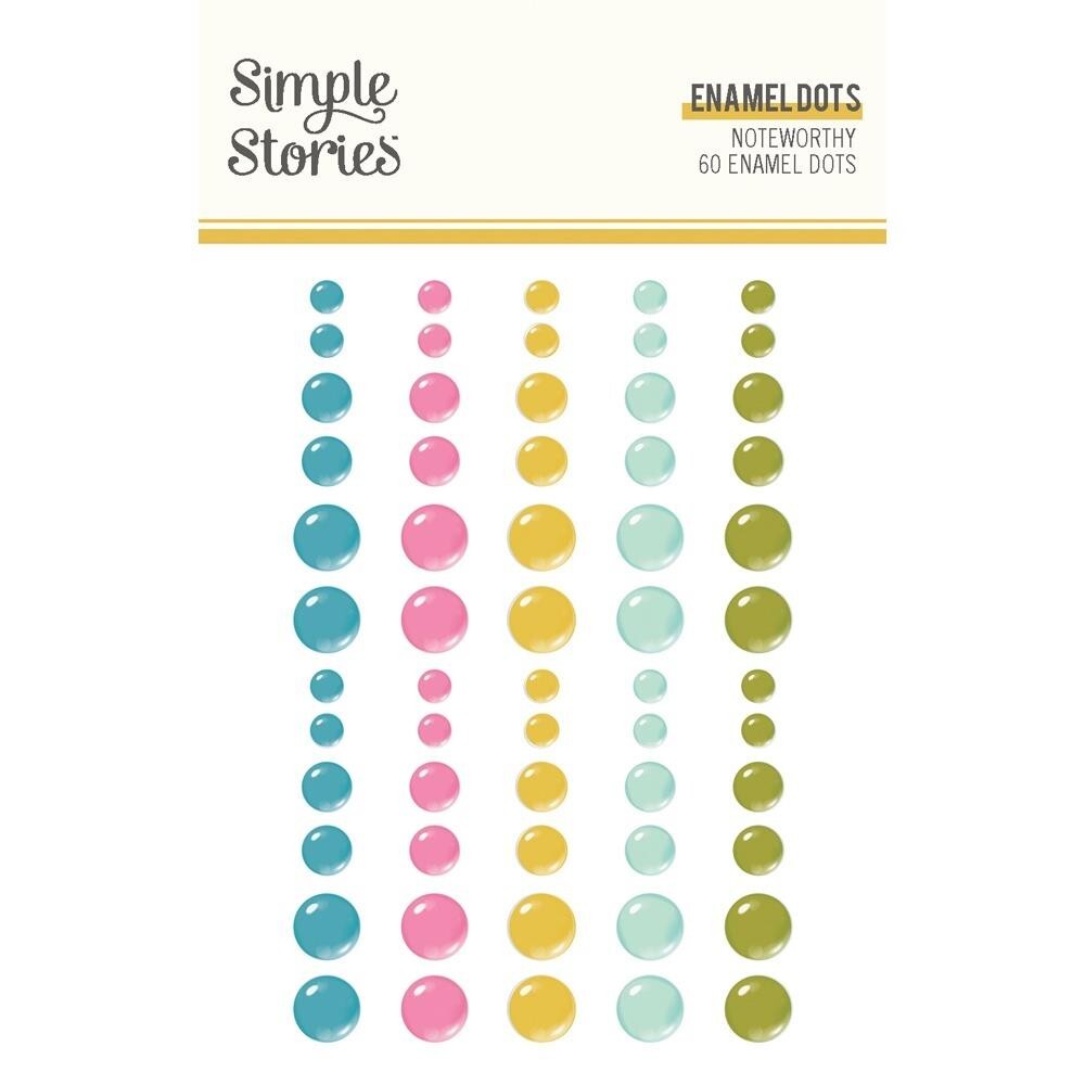 Crafts Enamel Dots SS Sticky Back Noteworthy Pink Blue Green Yellow