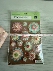 K and Company floral three dimension Stickers Sheet Scrapbooking Card stock NIP