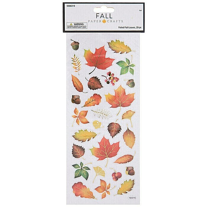 Fall Paper Crafts FOILED FALL LEAVES STICKERS – 29 pcs