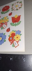 vintage Stickers,Hallmark Beautiful Flowers With Sayings 1 Sheet