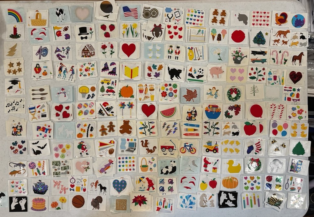 Mrs. Grossman’s RANDOM Lot of 35 mod sticker strips 2″ x 1.5″, HAPPY MAIL mixed