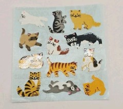 Vintage Sandylion Stickers–Zoo/Farm/Cats–6 Square Sheets