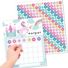 Kids Sticker Chart Behavior Reward Sheets for Home & Classroom, 25 Pack