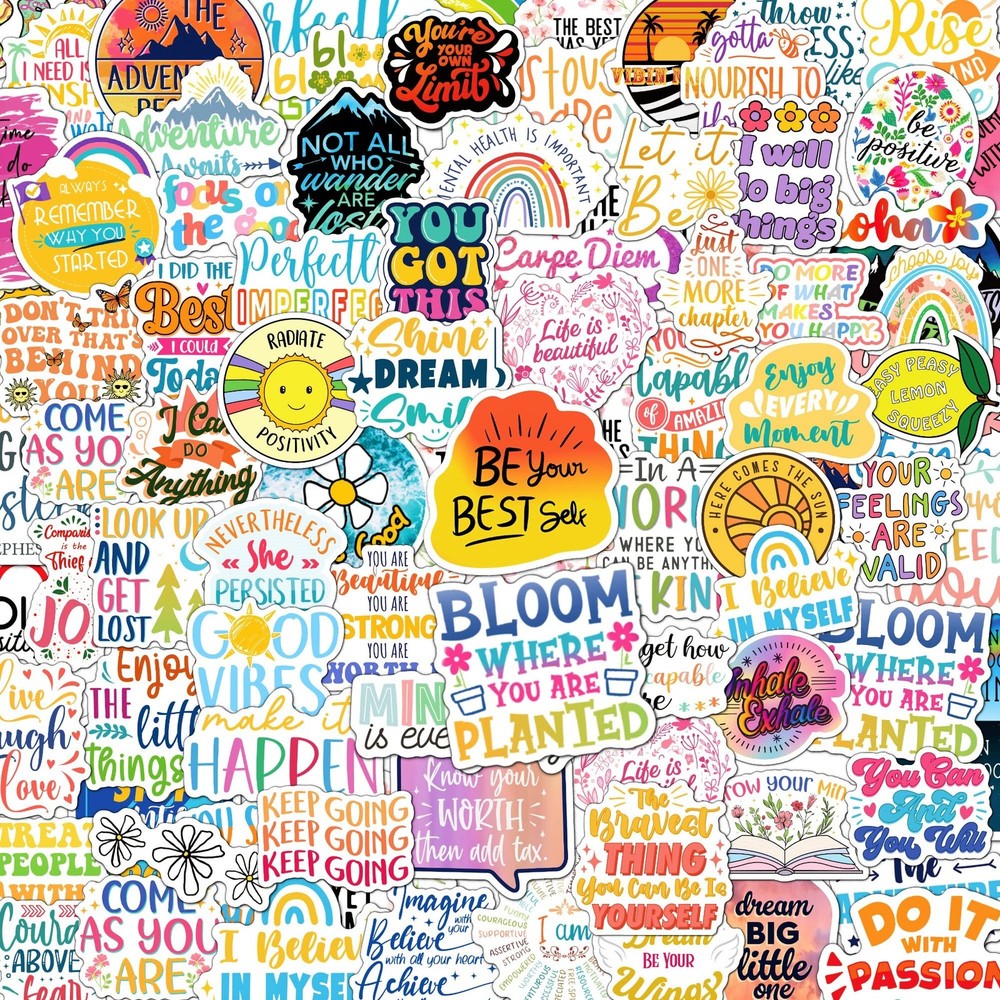 300PCS Affirmation Stickers, Holographic Motivational Sticker Pack, Positive Jou