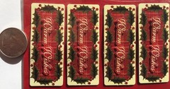 WARM WISHES Dimensional Stickers(4pc) Michaels•Christmas•Holly•Holiday•Lables