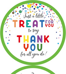 120PCS Thank You Stickers – 2 Inch Round Colorful Self-Adhesive Appreciation Lab
