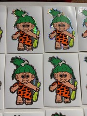 Lot 18 Vintage Stickers Neon Trolls Prism Vending Machine Sticker Caveman