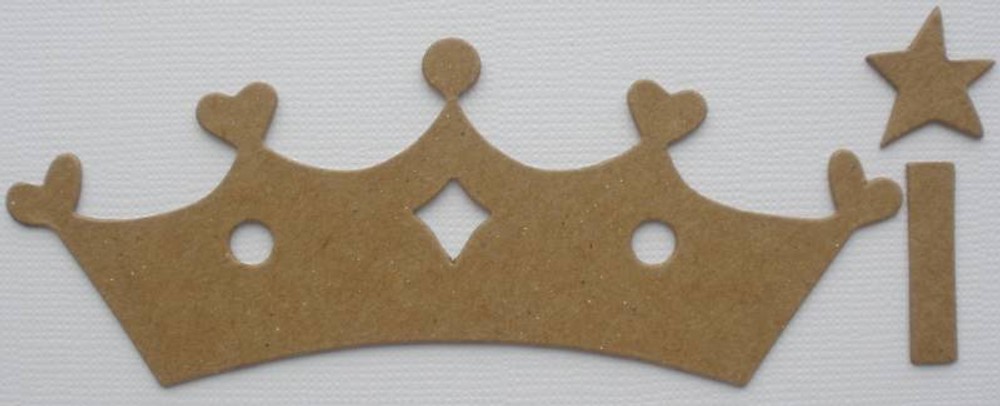 {6 pc} *PRiNCESS TiARA & WAND* Raw Chipboard Die Cuts