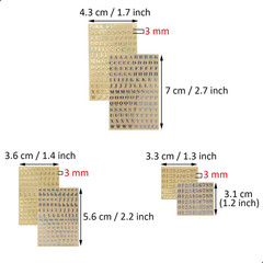 6 Sheets Small 0.12 Inch Alphabet Number Stickers Mini Letters Stickers Glitter