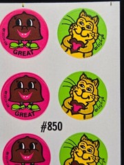 Vintage Rare 80s Teech-Um Chocolate Scratch n Sniff Sticker sheet 850 (Smells)