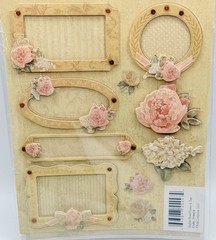 K&Co Isabella Frames & Tags Stickers Scrapbook Adhesions Floral