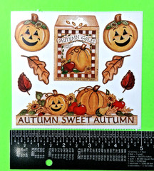 Joy Marie Autumn Sticker Sheet Pumpkins Seeds Fall Leaves
