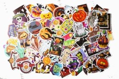 100 pcs Halloween Stickers for Car Window Skateboard Luggage Laptop Party Decor