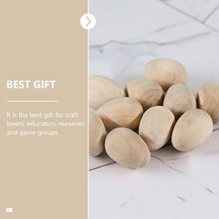 12Pcs Durable Wooden DIY Bird Egg Painting Toys Khaki Color for Craft Lovers