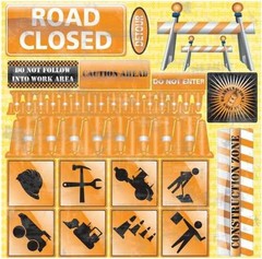 Road Signs Die Cut Stickers: Safety Signs