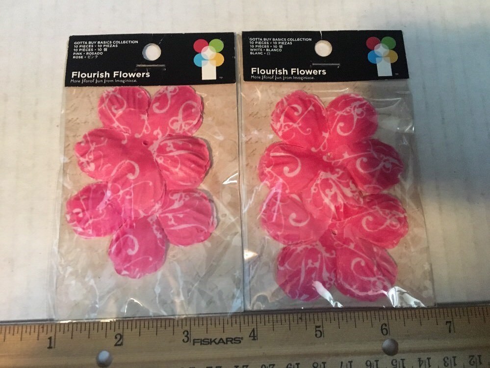 Imaginisce Flower Flourish Pink Gotta Buy Basics Collection 3 packages, New