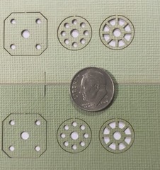 CIRCLE TOPPERS GREEN TEXTURED Laser Die-Cuts(8pc)Deluxe Cuts•Buttons•Beads •Cute
