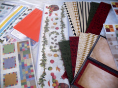 Lot Holly Days, Dazzle, quilted, flower buds strips.