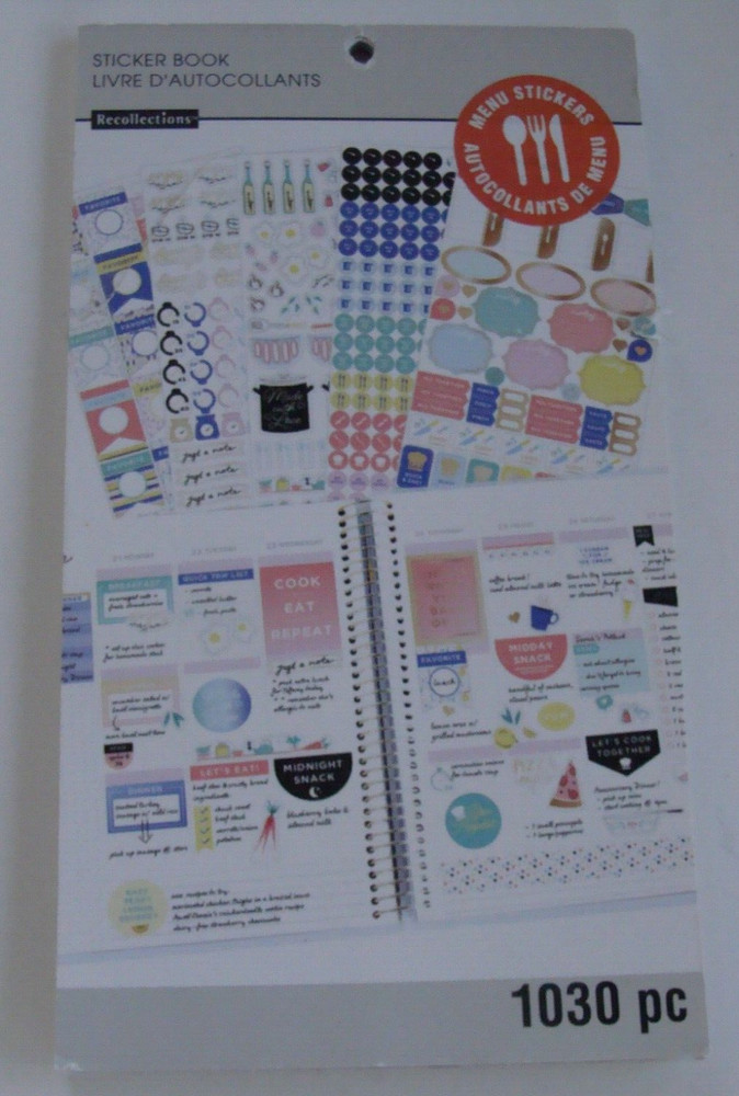 NOP RECOLLECTIONS STICKER BOOK 1030 pc Menu Wine Cooking Eating Food Chef
