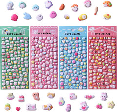 400 Mini Puffy Stickers – 3D Tiny Bulk Sticker Set for Kids, 4 Sheets