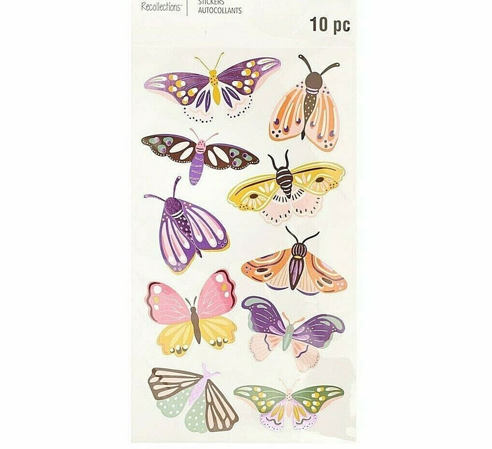 Recollections BUTTERFLY & MOTH Stickers – 10 pcs