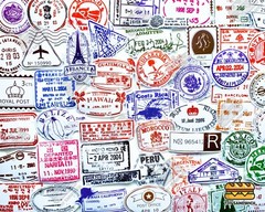 50 pcs «Arrival Stamps» Sticker Pack Passport Luggage Travel Transparent Decals