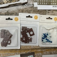 Studio Calico Embellishment Lot Letter Stickers Die Cut Wood Pieces Chipboard