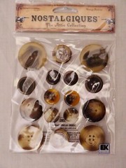 Nostalgiques 3-D Antique Button Stickers Scrapbook Embellishments Cards Lot 8M