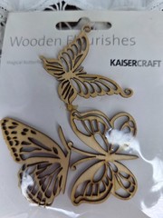 Kaiser Craft Magical Butterflies *Broken Antenna* Wooden Flourishes 2mm Plywood