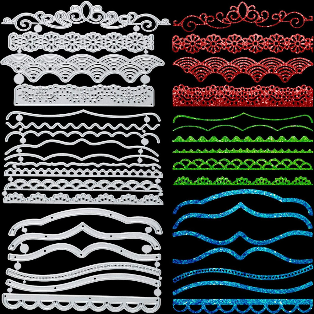 19 Pcs Die Cuts for Card Making Metal Lace Scrapbooking Border Cutting Emboss…