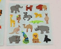 Vintage Sandylion Stickers–Zoo/Farm/Cats–6 Square Sheets