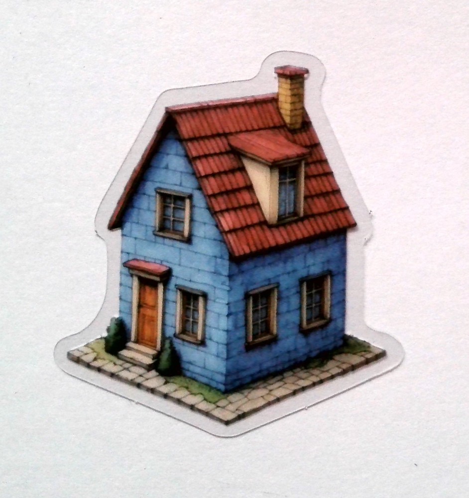 Cottage Style Fairy Tale House Clear Vinyl Decal Sticker Water Resistant Laptop