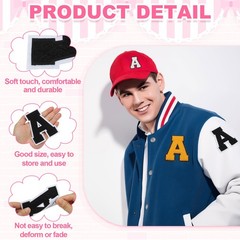 4″ Chenille Letter Patches,Black Chenille Initial A-Z Patches (Letter M)