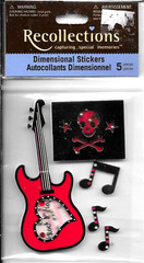 Rock Roll Skull Guitar Shaker box Group Band Music Recollections Stickers