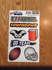 3 sheets football stickers/rub ons