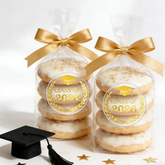 Graduation Stickers, 144PCS Class of 2026 Stickers, 1.6» Gold Foil Graduation E