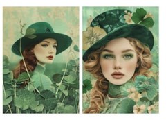 8 PCs Irish St Patrick’s Day Pictures 5×7 Junk Journals Scrapbook USA Seller