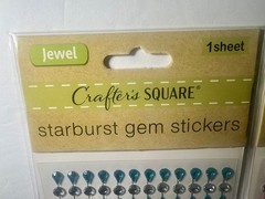 Crafters Square Jewel Starburst Gem Stickers Pink Blue Lot of 3