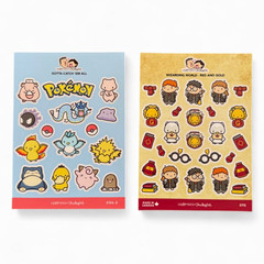 Hubman & Chubgirl Pokemon & Wizarding World Red/Gold Sticker Sheets Set