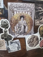 Dark Academia Gothic Vintage Sticker Lot ~50 Occult Raven Angel Ephemera